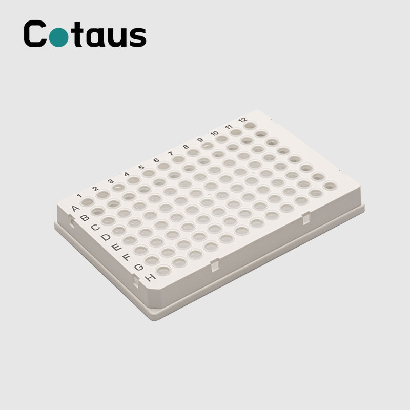 96 iedobes 0,2 ml dubultkrāsu pilnsvārku PCR plate